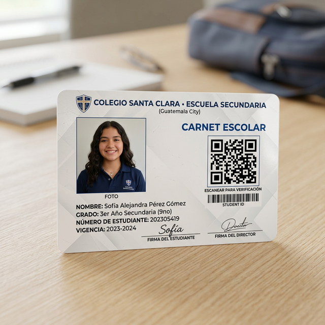 SOSQR en Carnet Escolar PVC